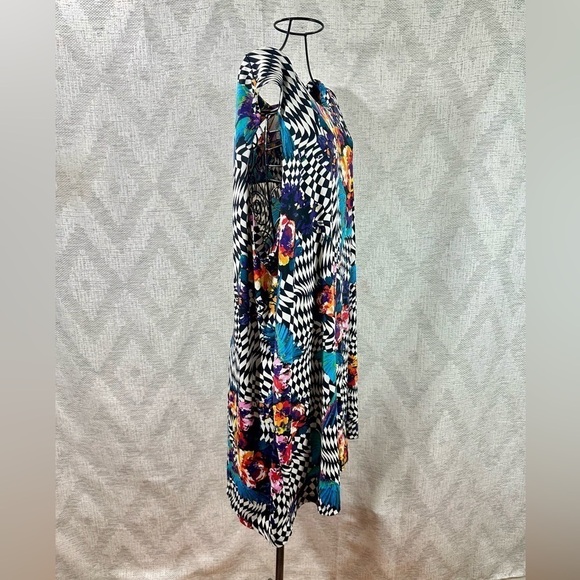 Nikki Poulos alice in wonderland checkered printed tunic size 3X - Picture 2 of 7